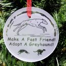 Greyhound Running Ornament